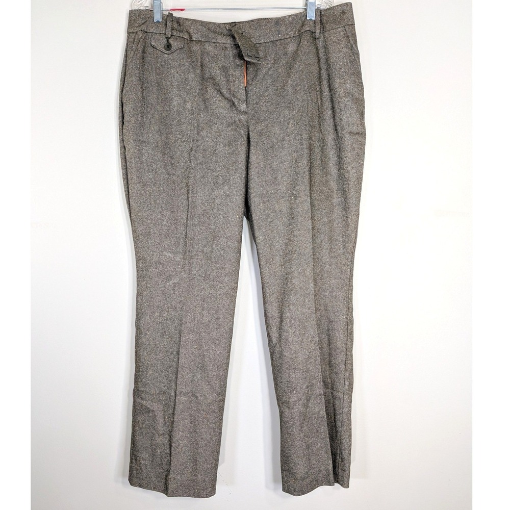 Talbots Brown Dress Pants; Curvy Fit Wool Blend Tweed Trousers NWT